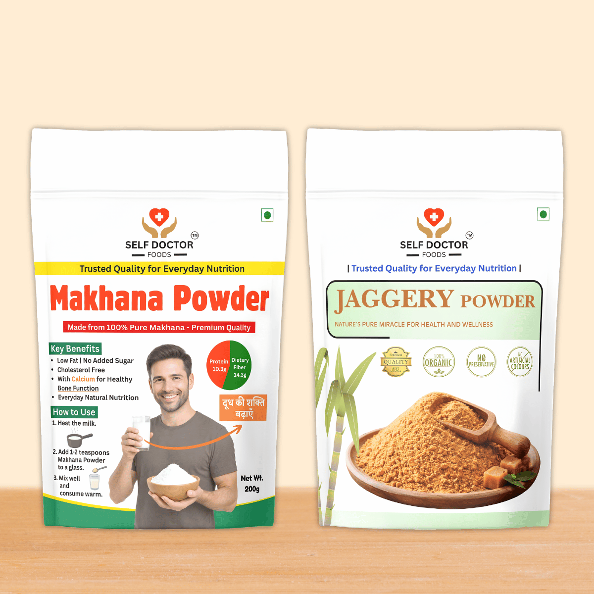 makhana powder and jaggery powder